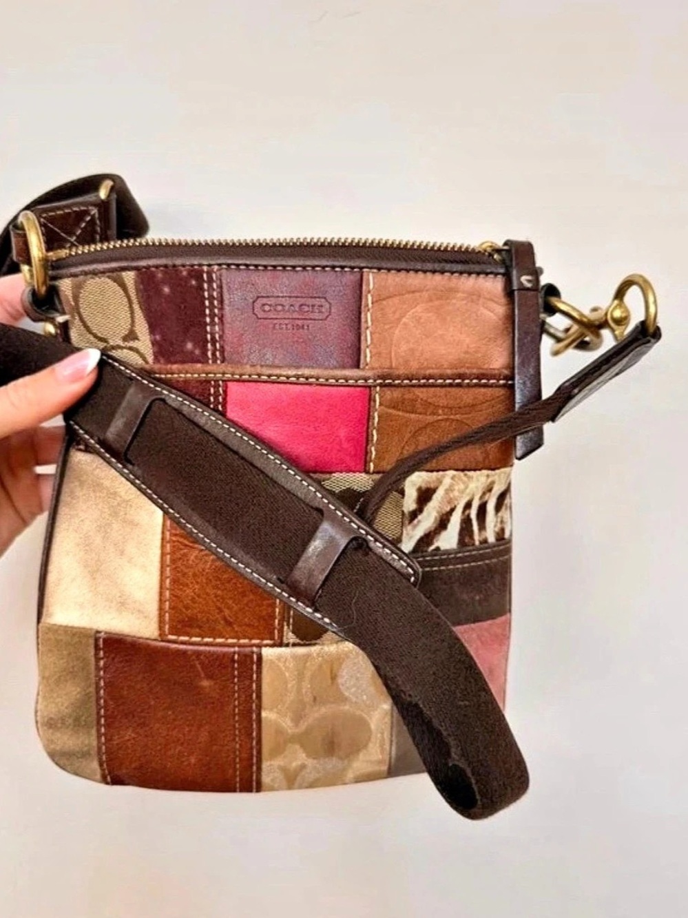 Coach Vintage Patchwork Holiday Swingpack Crossbody Bag